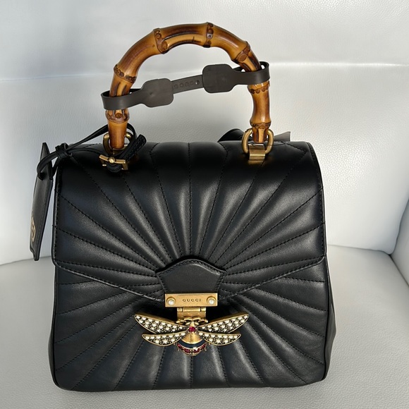 Gucci Backpack ; Size Small ; Black Leather ; Bamboo Handle New/Unused - Picture 1 of 8